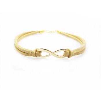 Armband Infinity Schleife gold beige