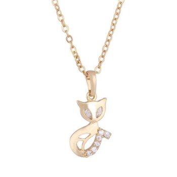 Katzen Anhänger Zirkonia vergoldet inkl Kette im Schmuck...