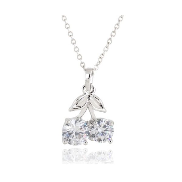 Kirschen Anhänger Zirkonia inkl Kette im Schmuck Beutel
