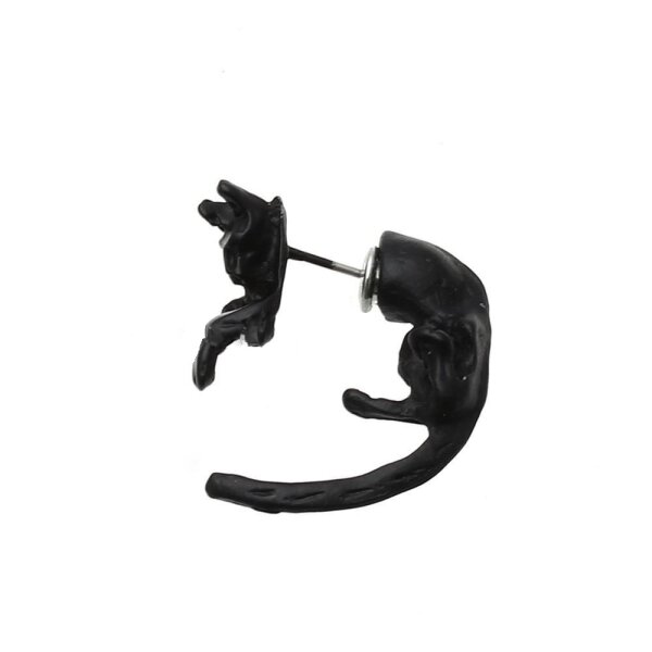 1 Fake Plug KATZE  schwarz  im Schmuck Beutel