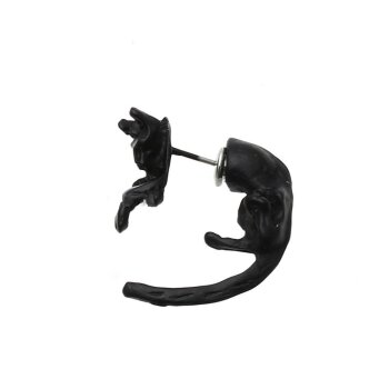 1 Fake Plug KATZE schwarz im Schmuck Beutel