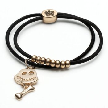 Armband Krone & Totenkopf gold schwarz