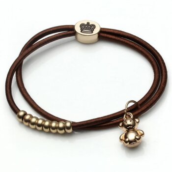 Armband Krone & Teddy gold schoko