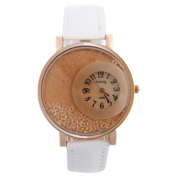 Damen Armbanduhr Flying Chrystal Strass Rosegold weiß