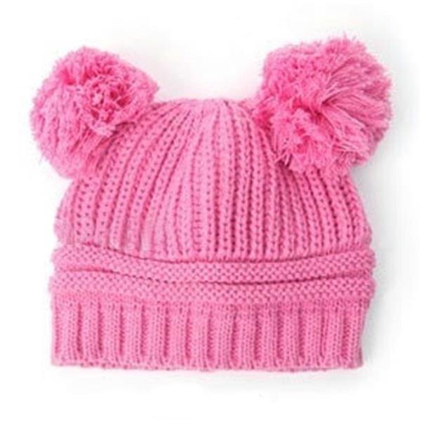 Strick Kinder Mütze / Beanie TEDDY pink / rosa