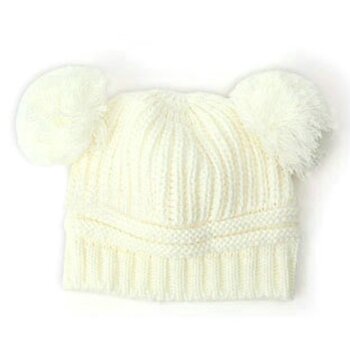 Strick Kinder Mütze / Beanie TEDDY weiß