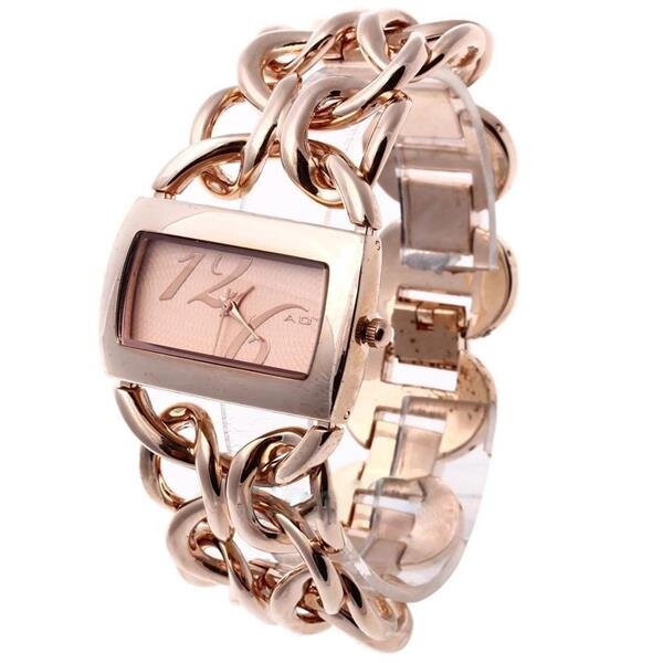 Damen Edelstahl Armbanduhr Rosegold New York