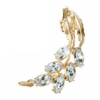 1 Ohrklemme / Earcuff mit Stecker Strass Feder gold im...