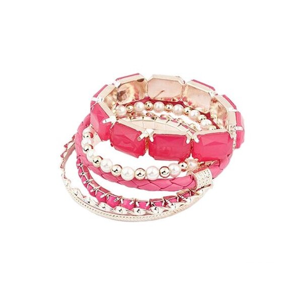 Bohemia Style Armbänder SET 6 tlg.  magenda  im Organza Beutel