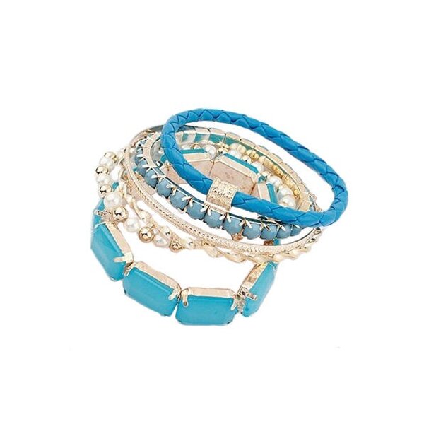 Bohemia Style Armbänder SET 6 tlg. blau