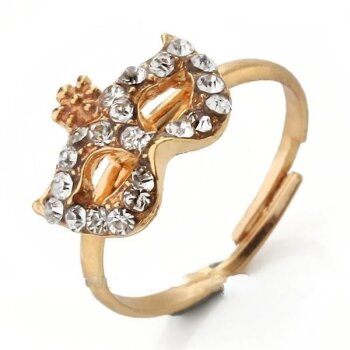 Ring Maske Strass gold