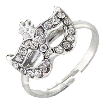 Ring Maske Strass silber