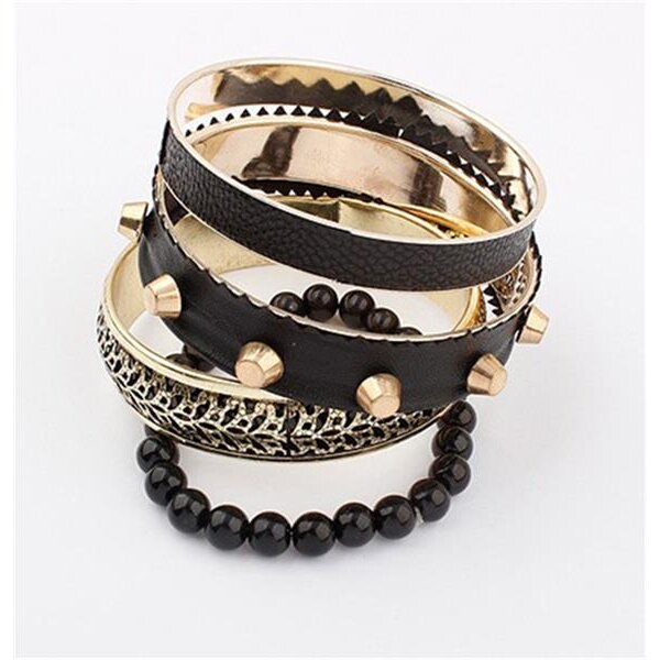 Bohemia Style  Armbnder SET 4  tlg.schwarz  gold   im Organza Beutel