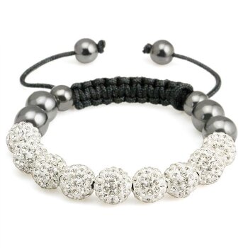 Glamour & Strass Armband weiß im Organza Beutel