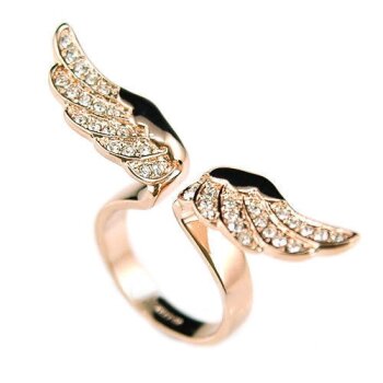 Ring Engelsflügel mit Strass gold
