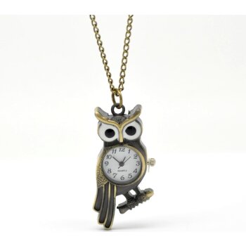 Eulen Uhr Mr. UHU inkl. Kette im Schmuck Beutel