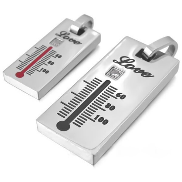 Partnerketten Thermometer LOVE inkl. Ketten im Etui...