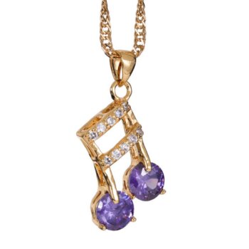 Noten Anhänger Amethyst & Topas mit vergoldet inkl. Kette...