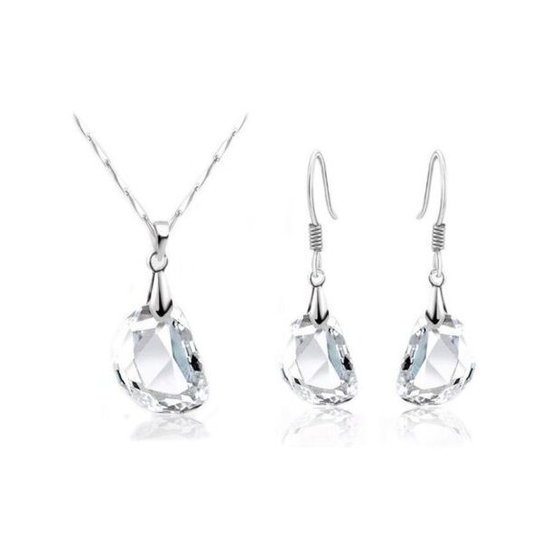 Schmuckset Österreichischer Kristall Collier & Ohr Hänger...