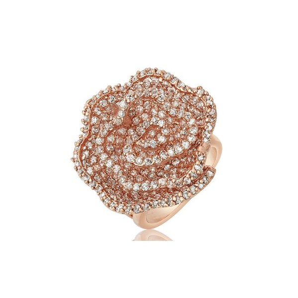 Ring Rosen Blüte Topase mit vergoldet im Etui