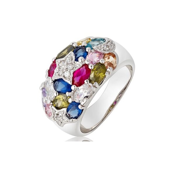 Ring STAR GLAM multicolour mit Weigold vergoldet im Etui