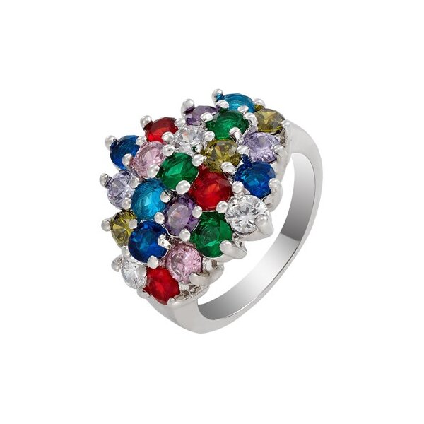 Ring HIPPIE GLAM multicolour mit Weißgold vergoldet im Etui