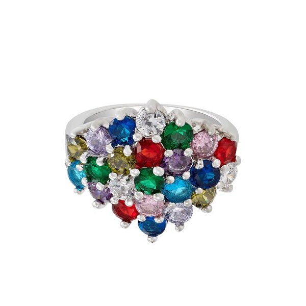 Ring HIPPIE GLAM multicolour mit Weigold vergoldet im Etui