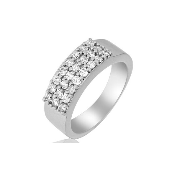 Ring GLAM Queen weiße Topase vergoldet im Etui