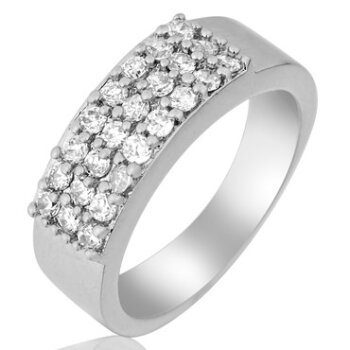 Ring GLAM Queen weiße Topase vergoldet im Etui