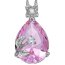Anhänger Tropfen Saphir rosa mit Blüte vergoldet inkl. Kette im Schmuck Beutel