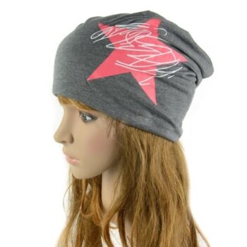 Mütze / Beanie RED STAR dunkel grau