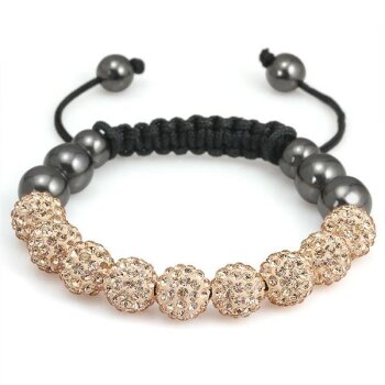 Glamour & Strass Armband Champagner im Organza Beutel