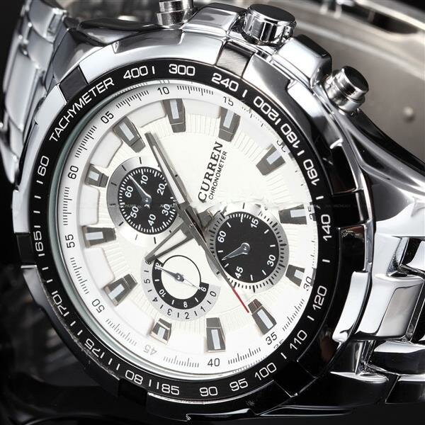 Armbanduhr Black & White  Edelstahl Silber