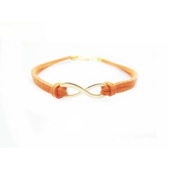 Armband Infinity Schleife orange gold