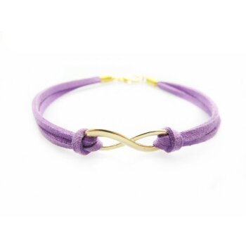 Armband Infinity Schleife flieder gold