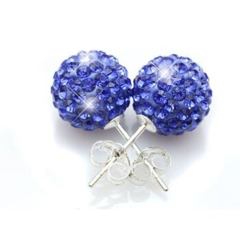 1 Paar Shamballa Strass Ohr Stecker Saphir blau...