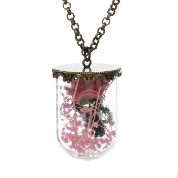 Anhänger Medaillon Glas vintage Rose frei schwebend...