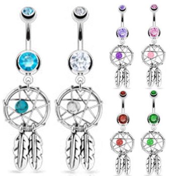 Bauchnabel Piercing Traumfänger 316 L Chirurgen Stahl...