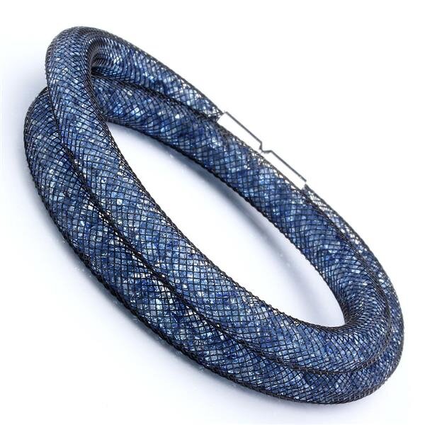 2 in 1 Choker Collier & Wickel Armband Flying Diamond Magic Blue mit Magnetverschluss