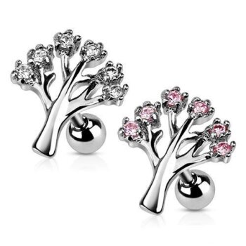 1 Stück Helix Tragus Ohrpiercing Lebensbaum mit Strass...