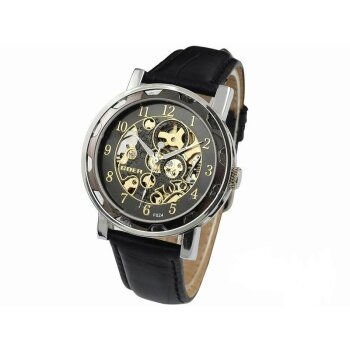 Herren Armbanduhr Mechanisch Automatik Skelett Echt...