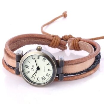 Armbanduhr vintage Unisex caramel braun