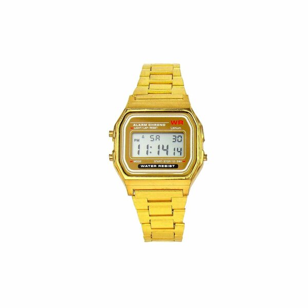 Unisex Retro  Edelstahl Armbanduhr Digital gold