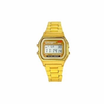 Unisex Retro  Edelstahl Armbanduhr Digital gold