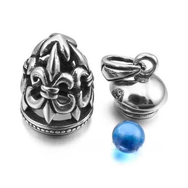 Fleur des Lis  Anhnger / Amulett Aquamarin  316 L   EDELSTAHL inkl. Kette im Etui