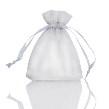lange Kette mit runder Taschen Uhr Retro Butterfly  Silber im weißen Organza Beutel