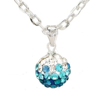 Shamballa Kette türkis im weißen Organza Beutel EDEL
