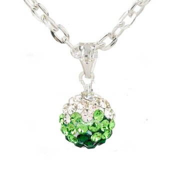 Shamballa Kette grün im weißen Organza Beutel EDEL