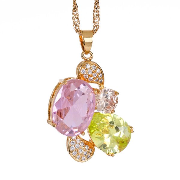 Anhänger Fantasy GLAM Zirkonia multicolor mit vergoldet...