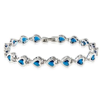 Armband Herzilein vergoldet mit Saphir blau im Etui